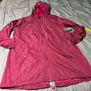 Old Navy Active Go H2O Water Resistant Hooded Lightweight Jacket Magenta Size Xl